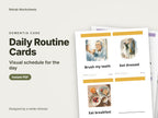 Daily Routine Cards, visual schedule for the day: cover showing real pages from the set