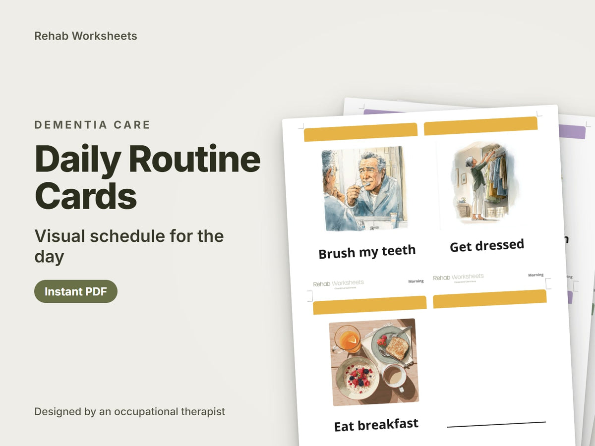 Daily Routine Cards, visual schedule for the day: cover showing real pages from the set