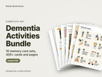Dementia Activities Bundle, 10 memory care sets: cover showing real pages from the sets