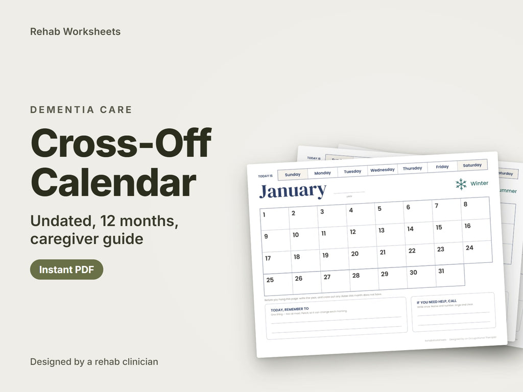 Cross-Off Calendar, undated, 12 months: cover showing real pages from the set