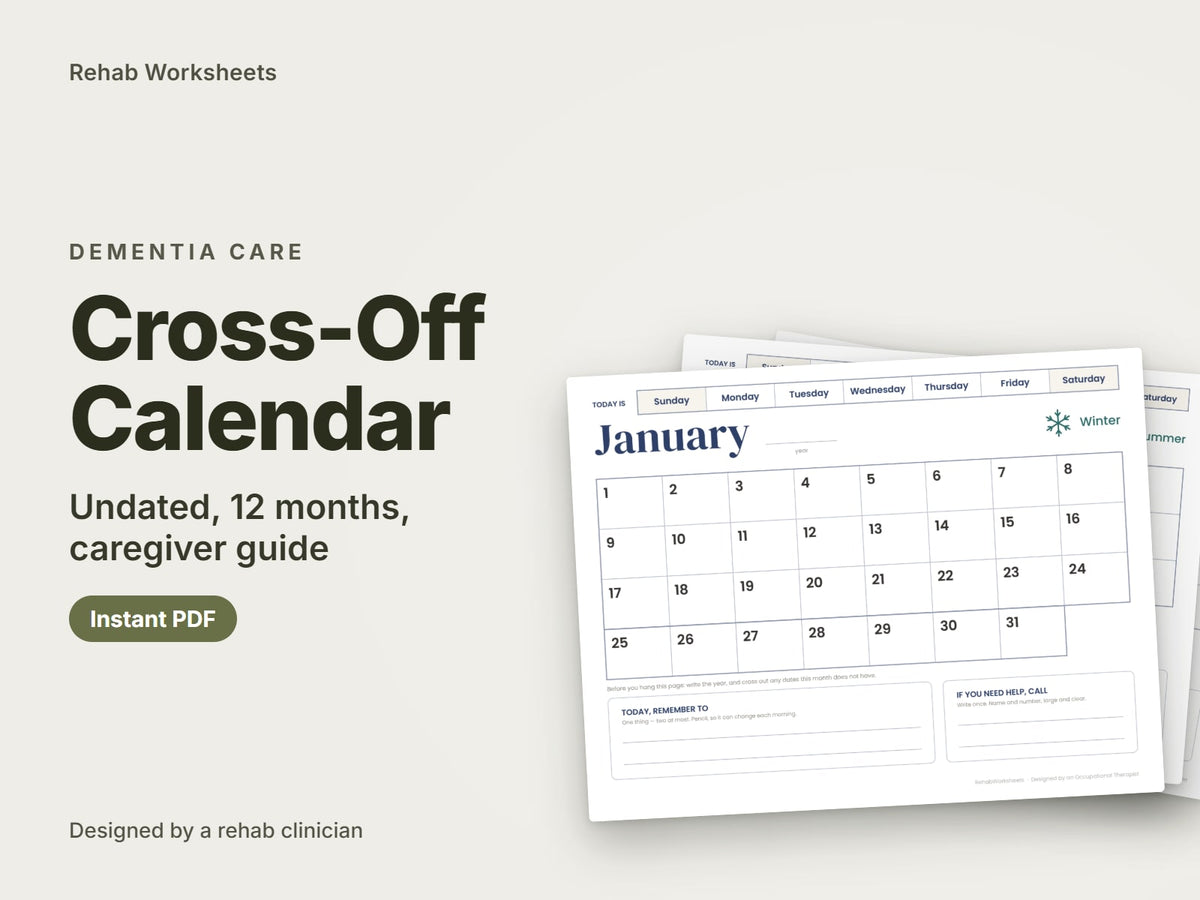 Cross-Off Calendar, undated, 12 months: cover showing real pages from the set