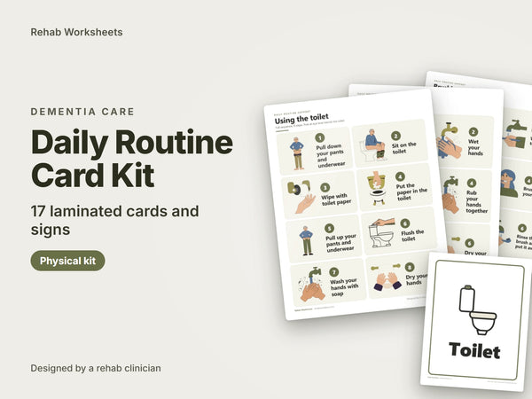 Dementia Daily Routine Card Kit (17 Laminated Cards and Signs) - Physical Kit