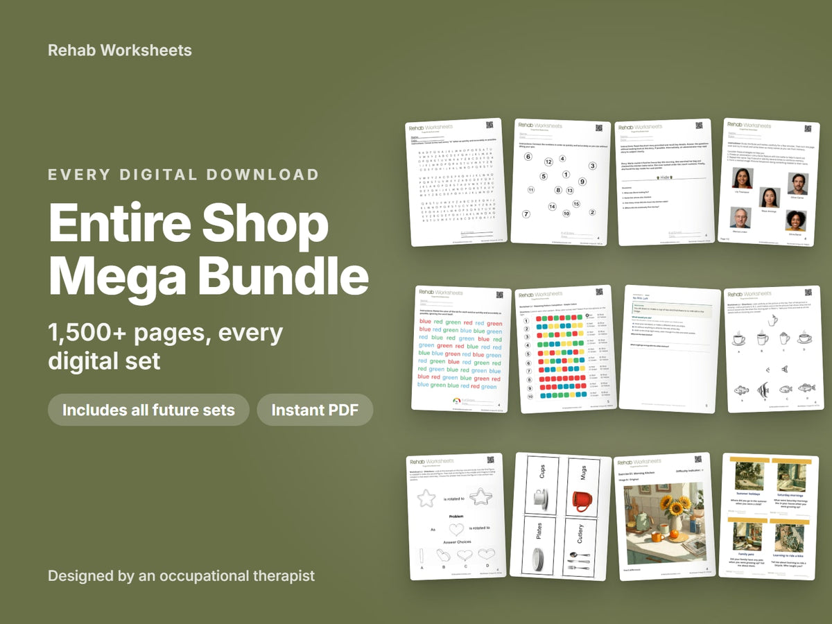 Entire Shop Mega Bundle, 1,500+ pages, every digital set: cover showing real pages from the set
