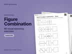 Figure Combination, 90 visual reasoning exercises: cover showing real pages from the set
