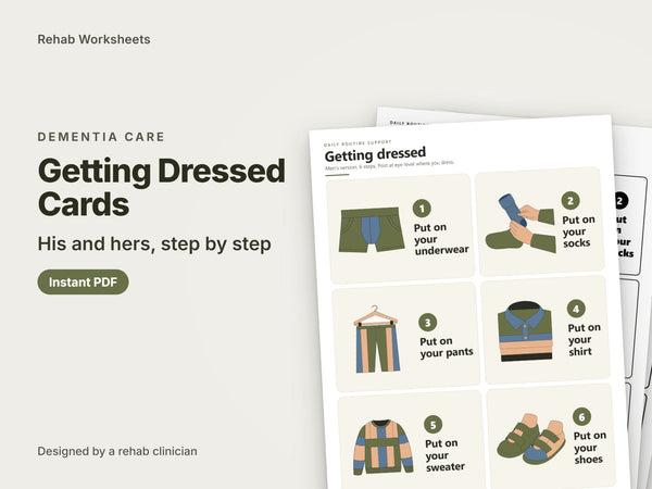 Dementia Getting Dressed Cards - His and Hers Step-by-Step Visual Aid