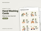 Hand Washing Cards, step-by-step visual aid: cover showing real pages from the set