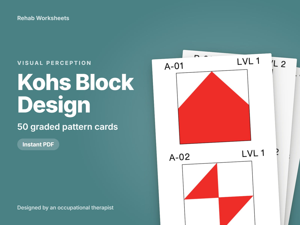 Kohs Block Design, 50 graded pattern cards: cover showing real pages from the set