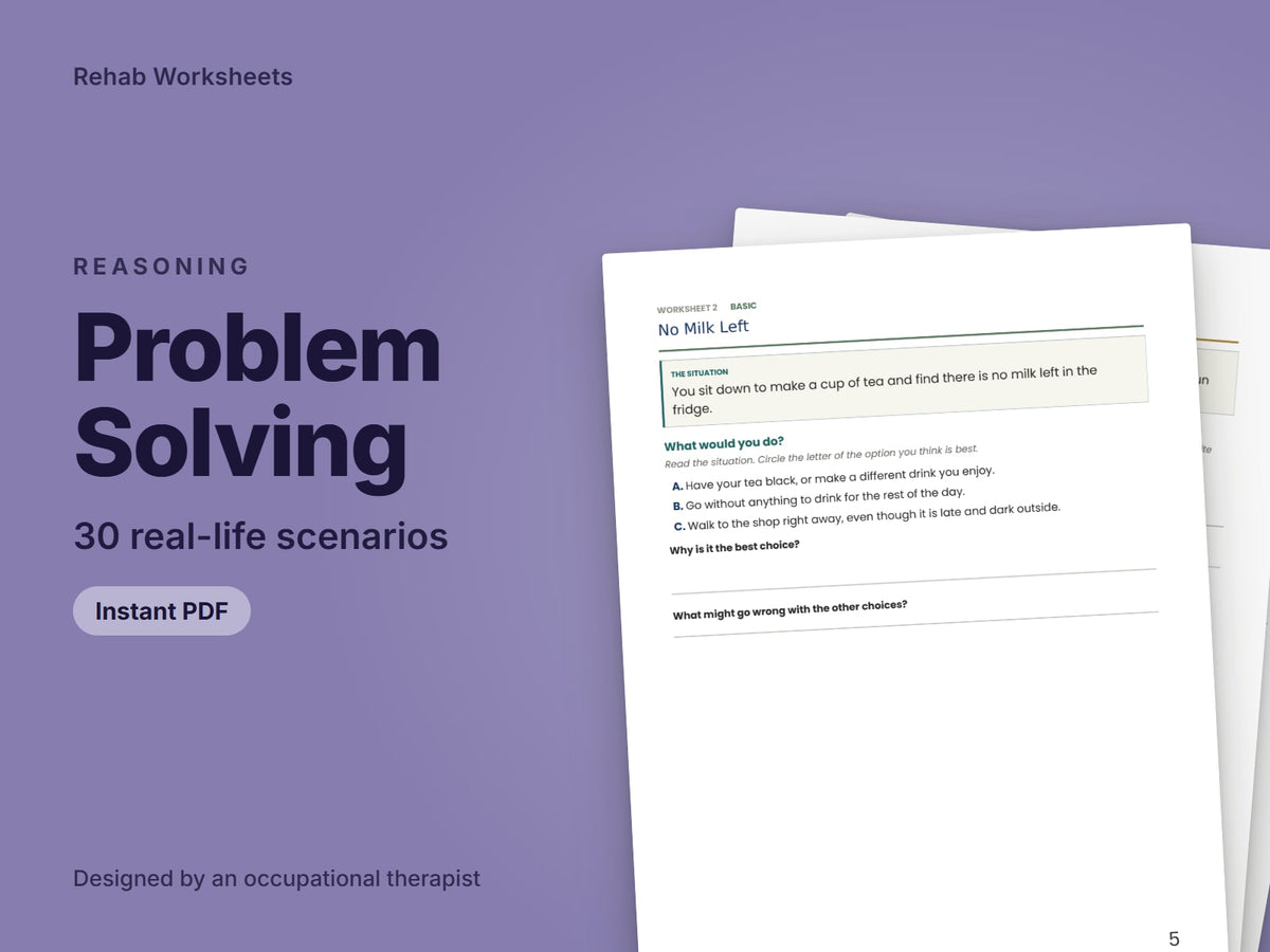Problem Solving, 30 real-life scenarios: cover showing real pages from the set