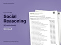 Social Reasoning, 30 worksheets: cover showing real pages from the set