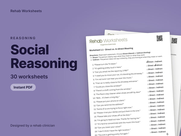 Social Reasoning (30 Worksheets) - Reasoning
