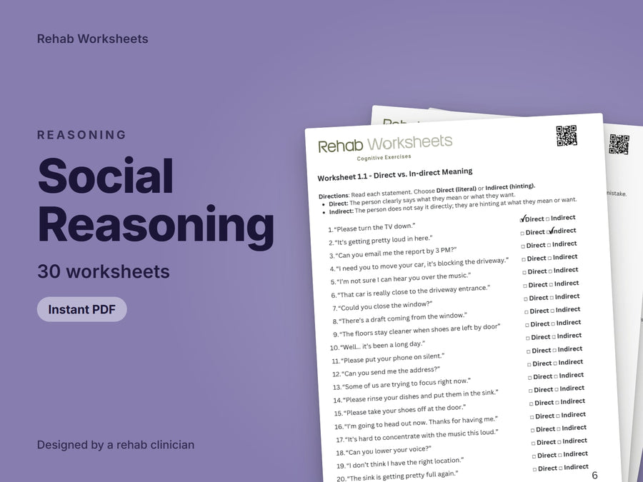 Social Reasoning (30 Worksheets) - Reasoning