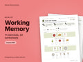 Working Memory Worksheets for Adults, 11 exercises, 33 worksheets: cover showing real pages from the set