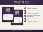 The worksheets cover and the answer key cover next to a list of what the download includes