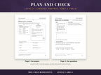 A Level 4 two-page worksheet: page 1 holds the papers and a scam report form, page 2 the questions, the change and the self-check
