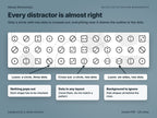 Close-up of a look-alike shapes worksheet: a circle with two dots to cross out beside a circle with three dots and a six-sided shape with two dots